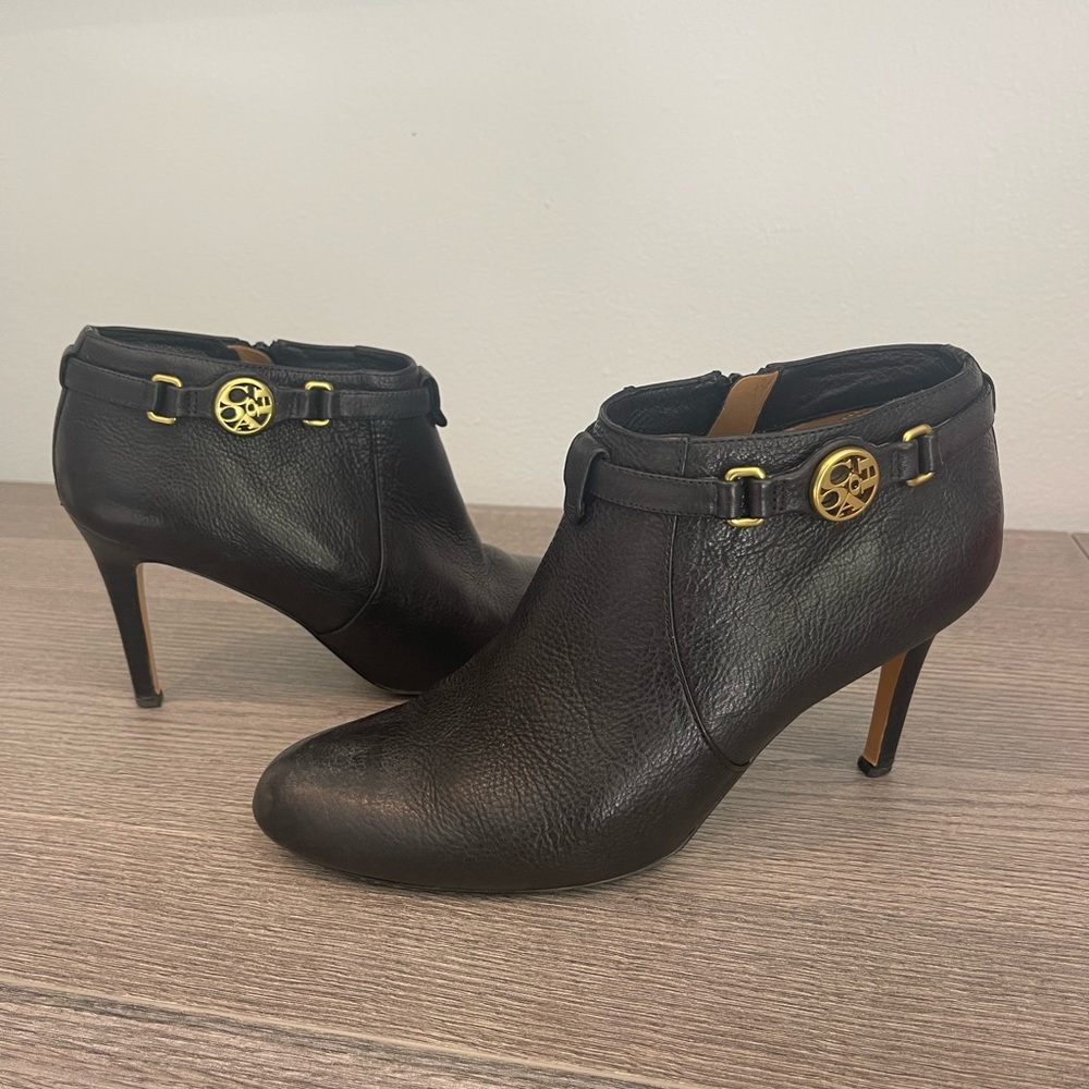 Coach Salene Safari black leather bootie size 9M